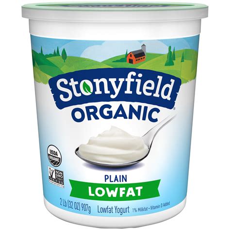 Stonyfield farms - 7%. Sodium 140mg. 6%. Total Carbohydrate 13g. 5%. Dietary Fiber 0g. 0%. Sugars 13g. Includes 0g added sugars.